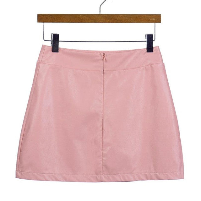 Women Sexy Bandge leather skirt