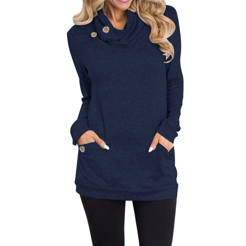 Women Cowl Neck Sweatshirt