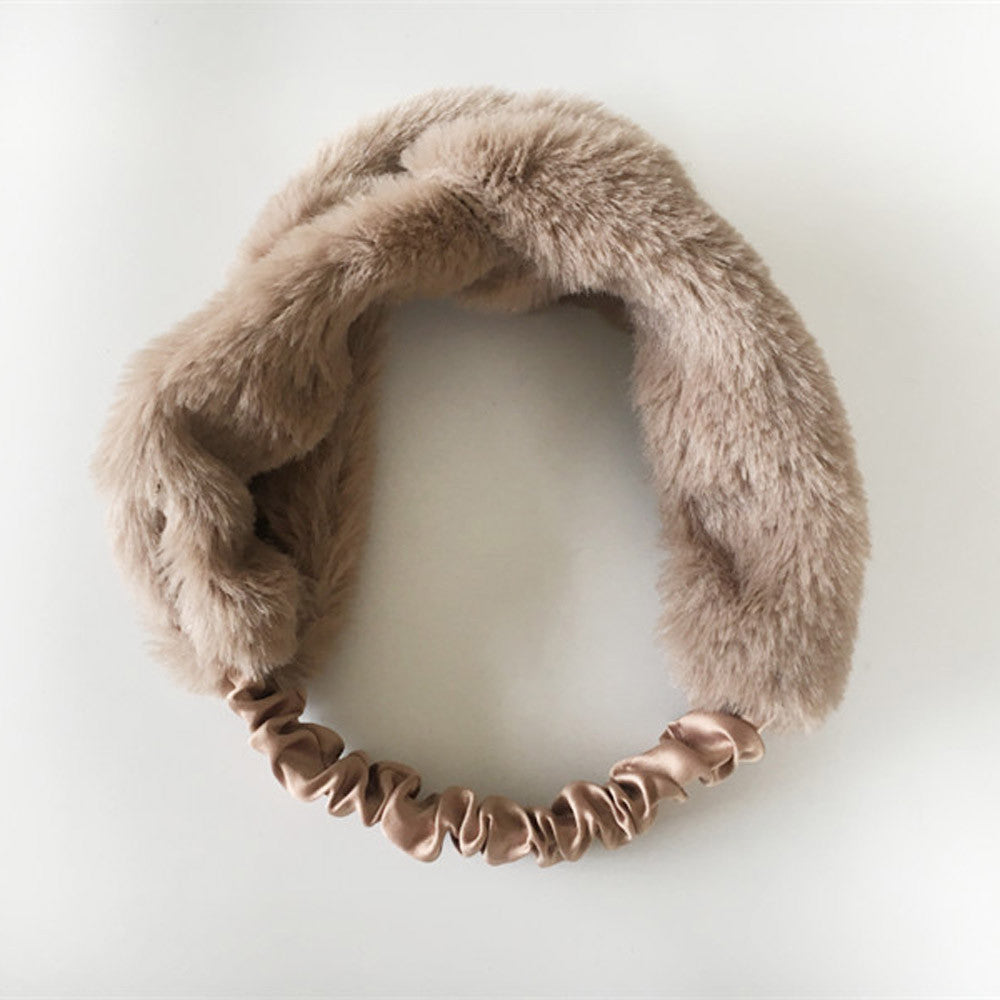 Women Faux Fur Cross Twist Headband