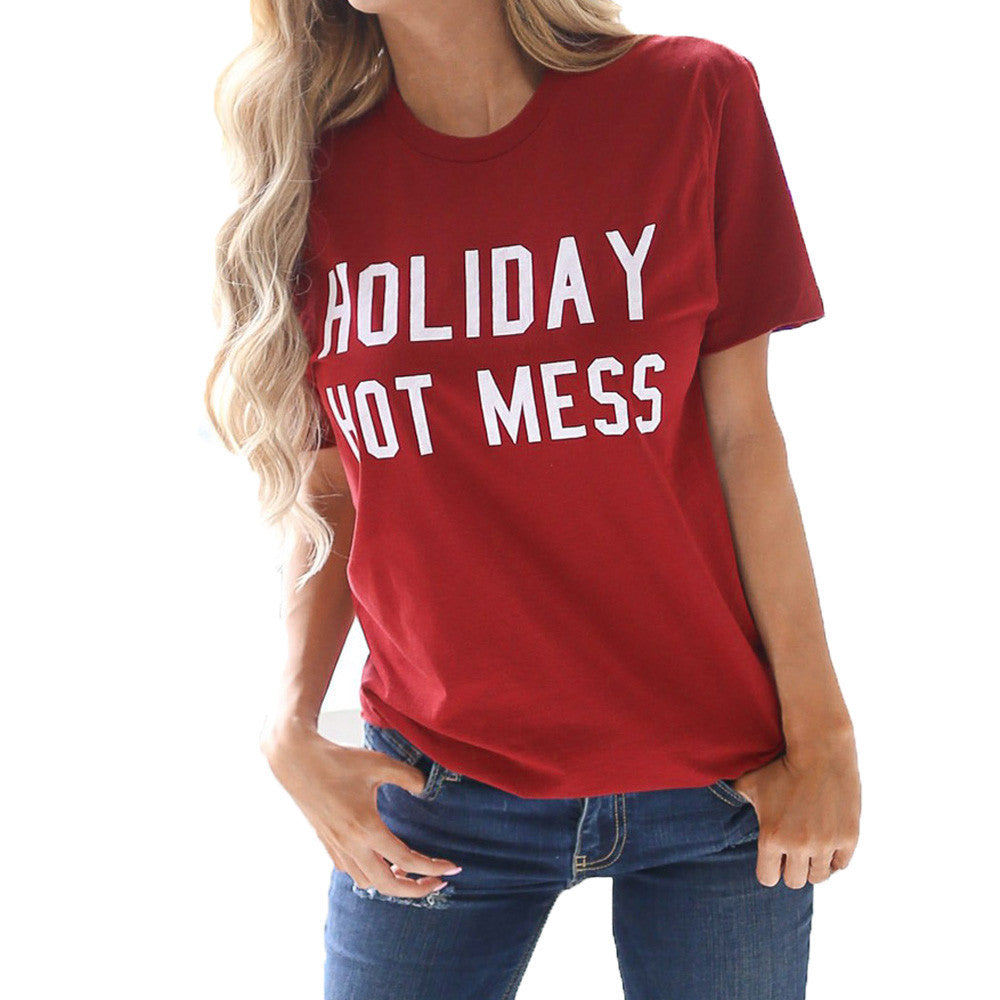 Casual Letters Printed T-Shirt