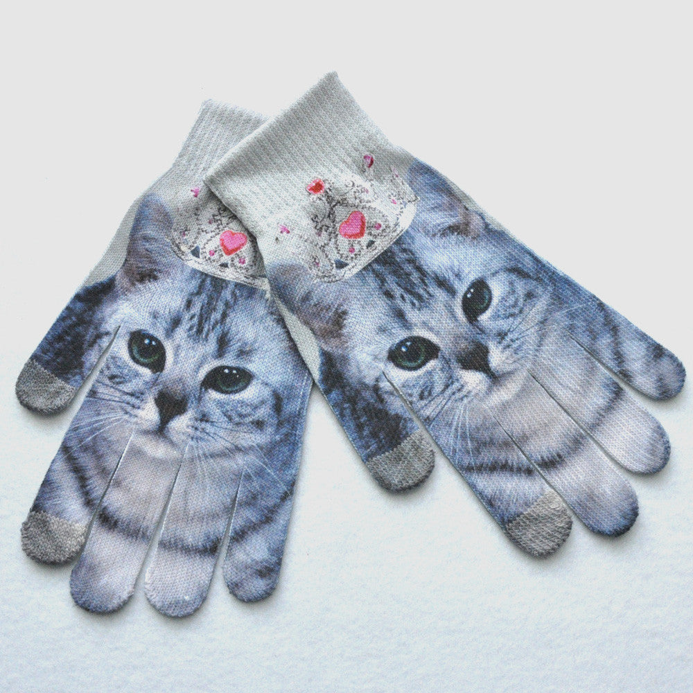 Winter Warm 3D Print Knitted Gloves