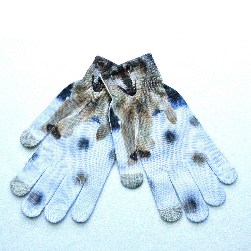 Winter Warm 3D Print Knitted Gloves