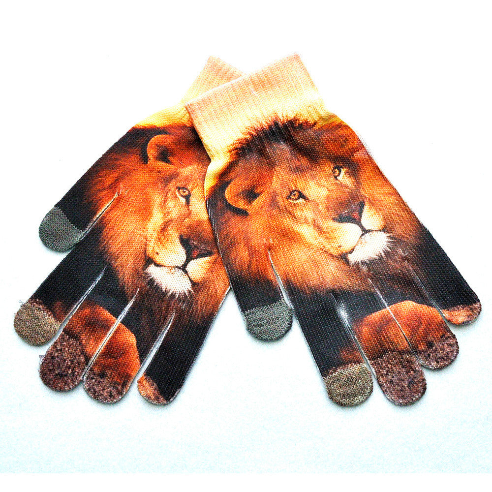 Winter Warm 3D Print Knitted Gloves