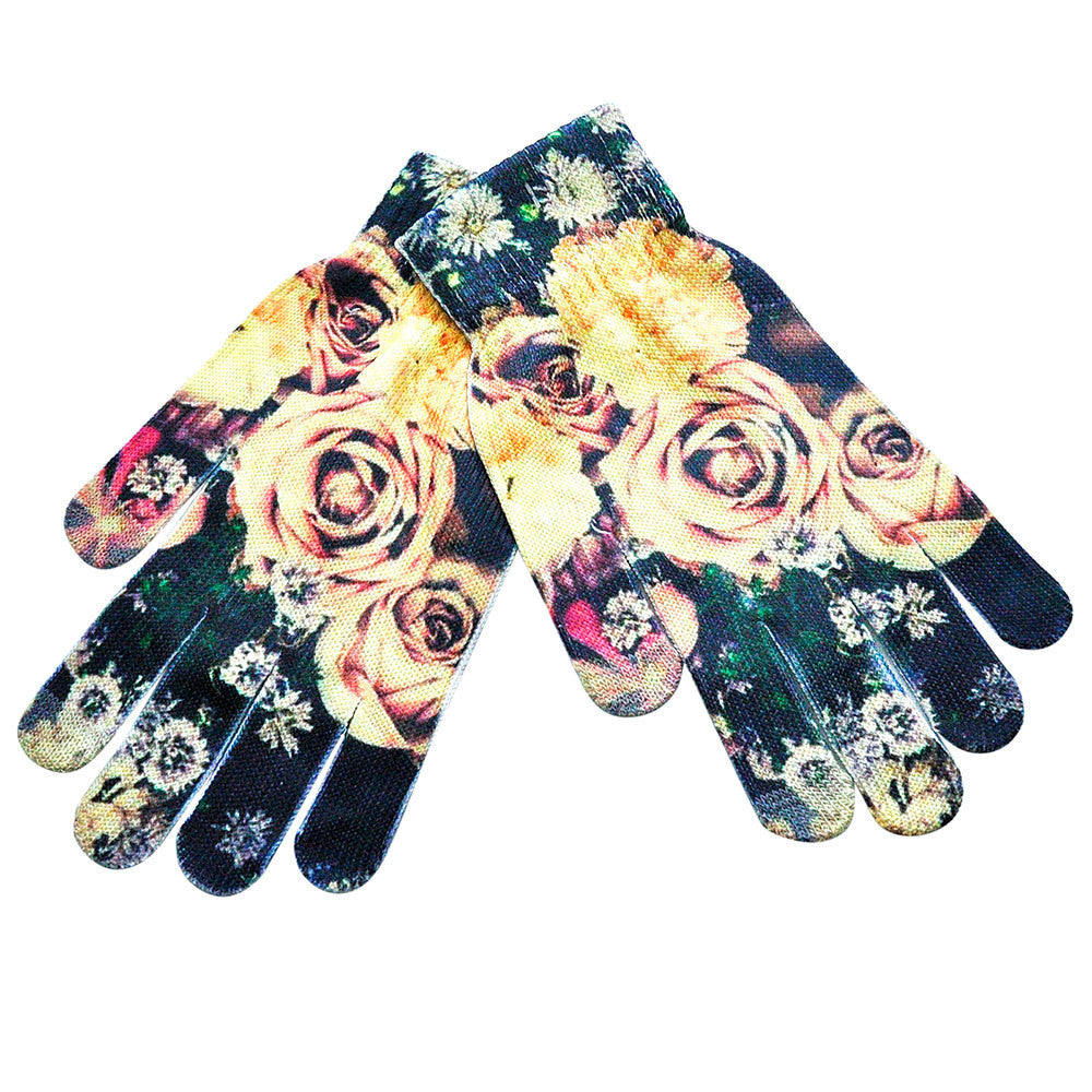 Winter Warm 3D Print Knitted Gloves