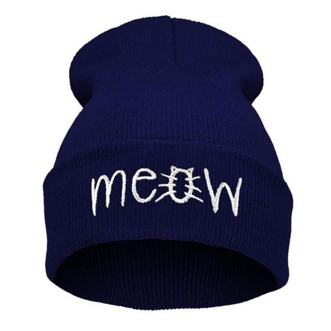 Winter Knitting MEOW Beanie