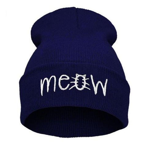 Winter Knitting MEOW Beanie