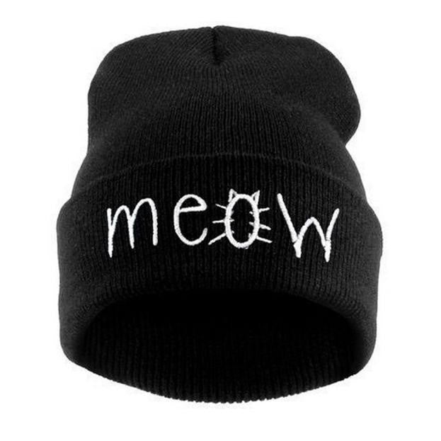 Winter Knitting MEOW Beanie