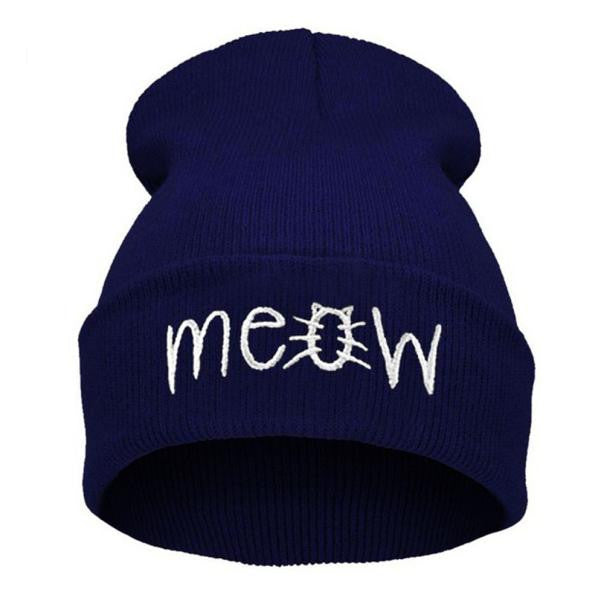 Winter Knitting MEOW Beanie