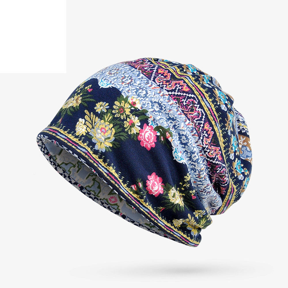 Unisex Print Hat Ruffle Beanie