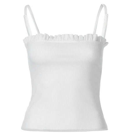 Fashion Womens Ruffles Tank Top Vest Off Shoulder Halter Blouse T-Shirt Camis