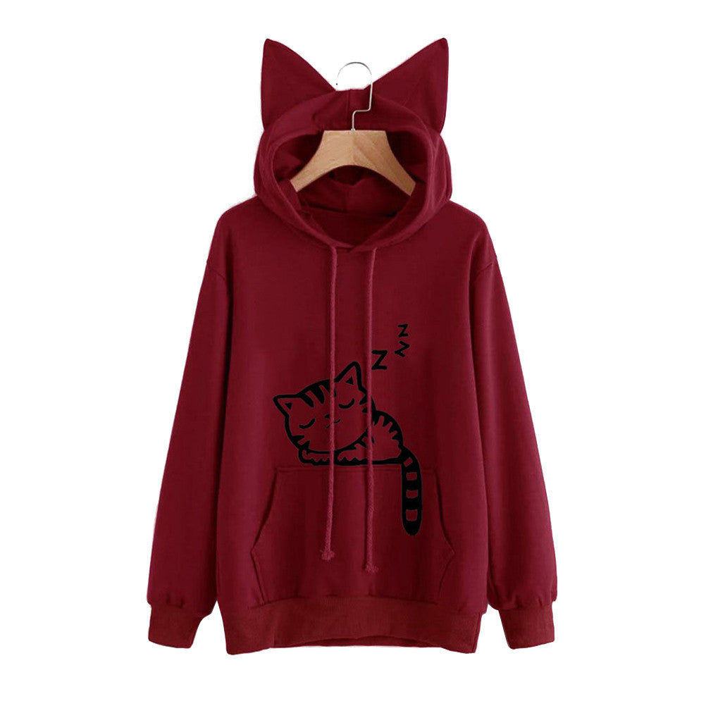 Fashion Women Cat Ear Hoodie