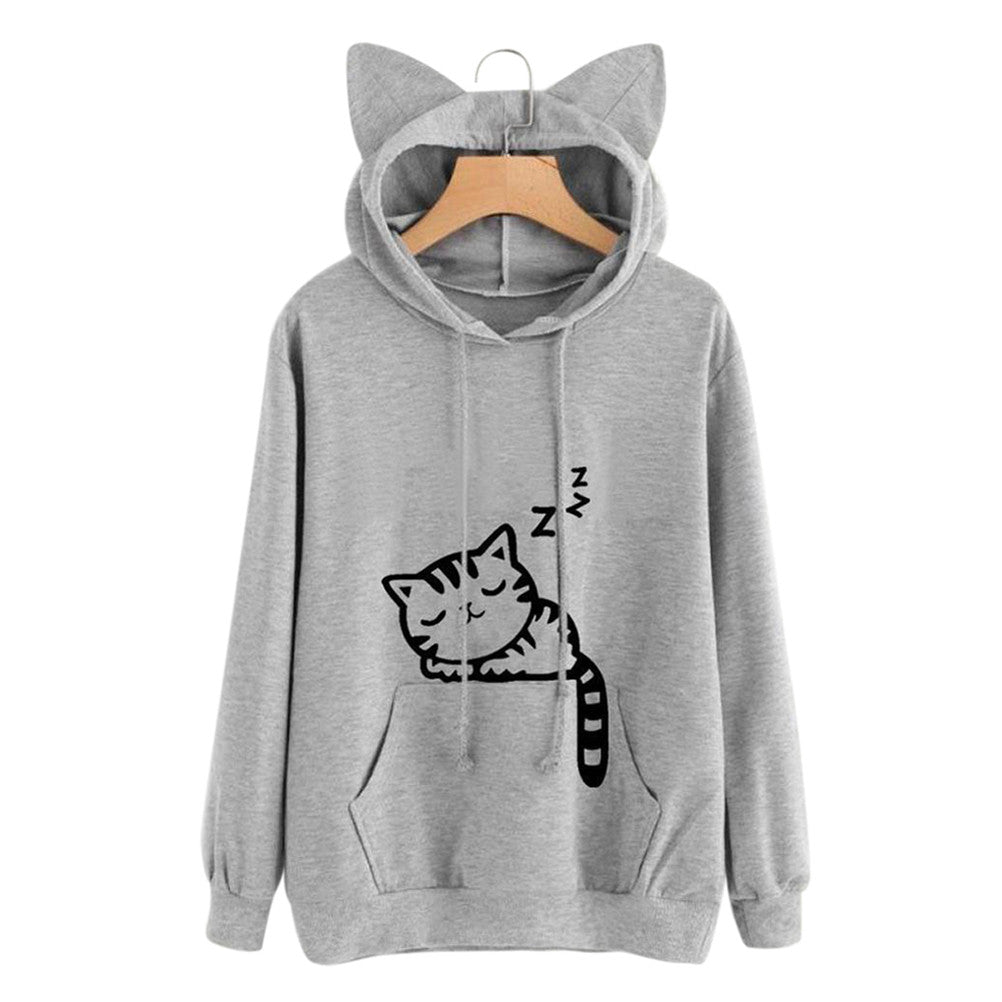 Fashion Women Cat Ear Hoodie