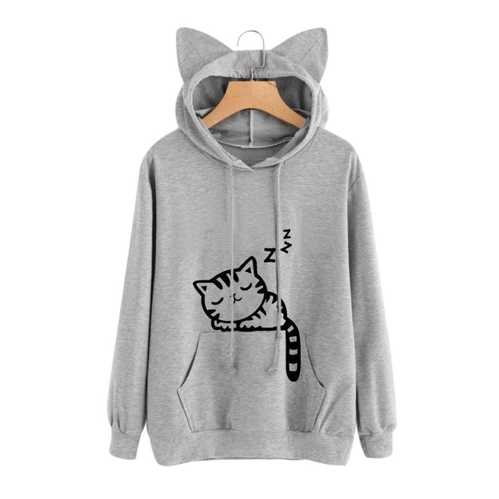 Fashion Women Cat Ear Hoodie