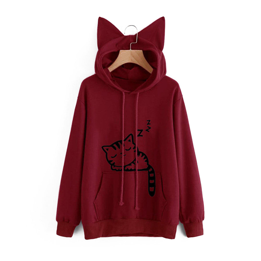 Fashion Women Cat Ear Hoodie