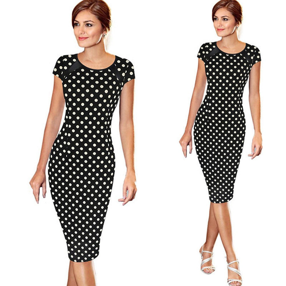 Women Summer Retro Knee-Length Dress